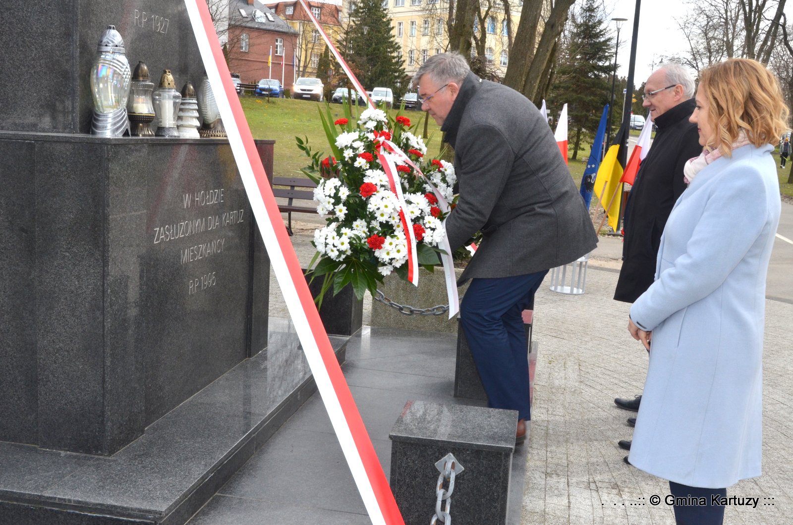 Uroczystość złożenia kwiatów pod pomnikiem Matki Boskiej Królowej Korony Polskiej