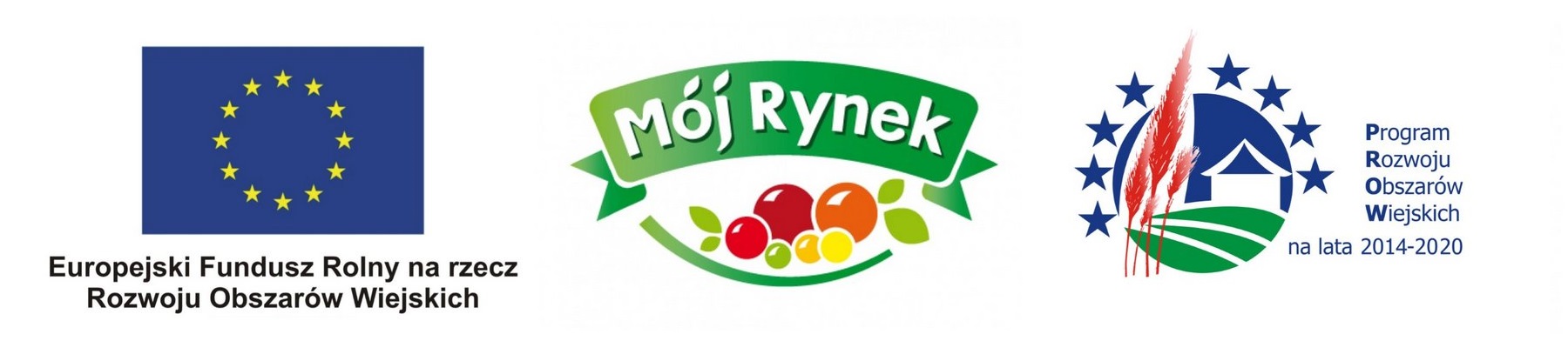 Logo Europejski fundusz rolny na rzecz rozwoju obszarów wiejskich, mój rynek, program rozwoju obszarów wiejskich na lata 2014-2020