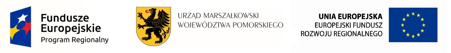 logo Fundusze Europejskie Urząd Marszałkowski województwa Pomorskiego oraz unia europejska