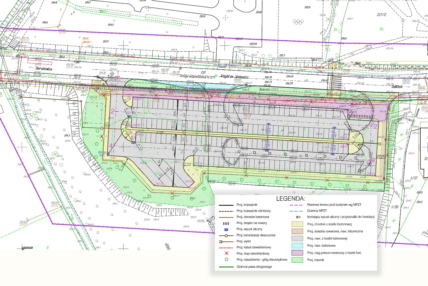 Graficzny plan budowy parkingu 