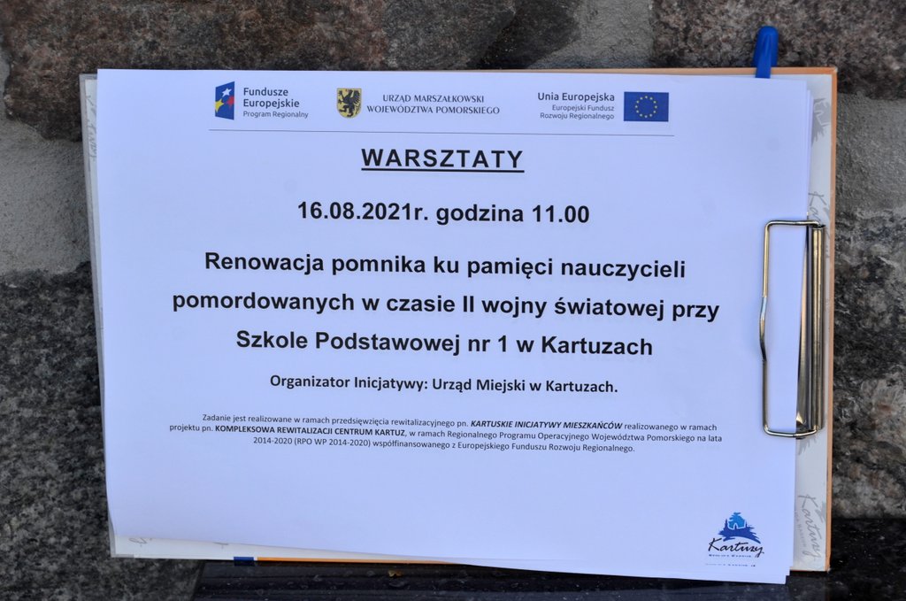 Plansza z nazwą projektu i informacją o dofinansowaniach