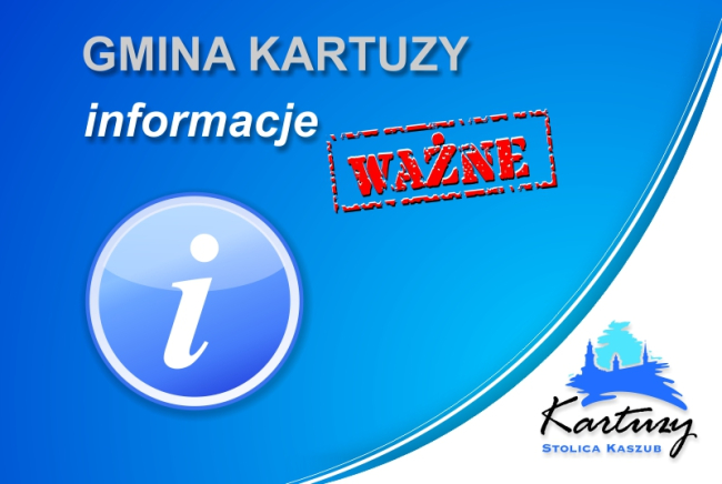 [Dla niewidomych: Grafika zawiera logo Kartuz oraz napis: Informacje]