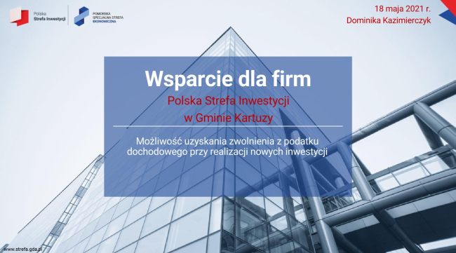 Baner: Wsparcie dla firm - Polska Strefa Inwestycji w Gminie Kartuzy