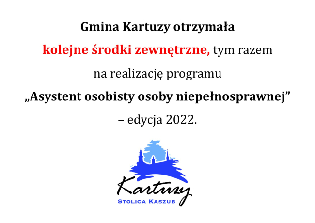 Plansza z napisem jak w artykule i logo Kartuz