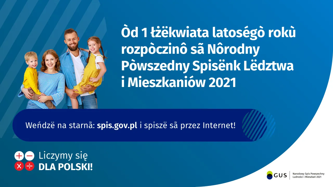 Plansza promocyjna z napisami po kaszubsku