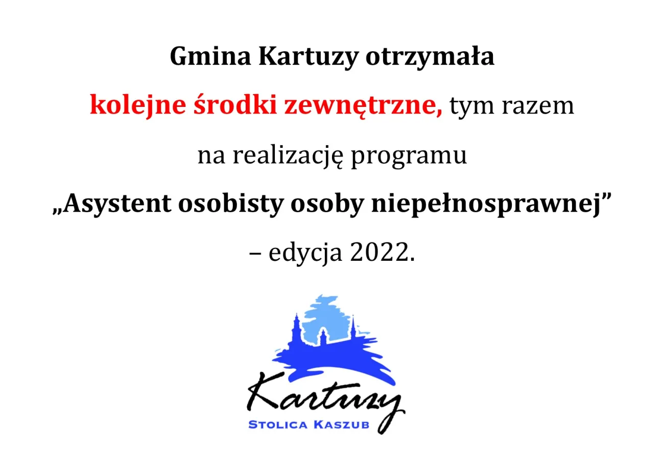 Plansza z napisem jak w artykule i logo Kartuz